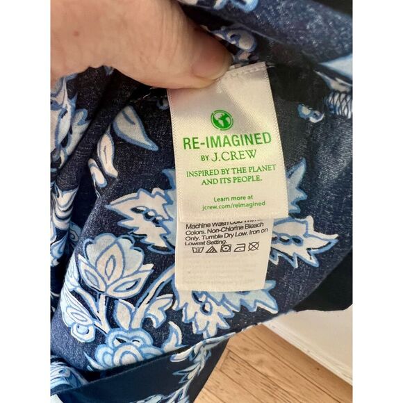 J. Crew blue and white floral print shirt size XS - Picture 6 of 8